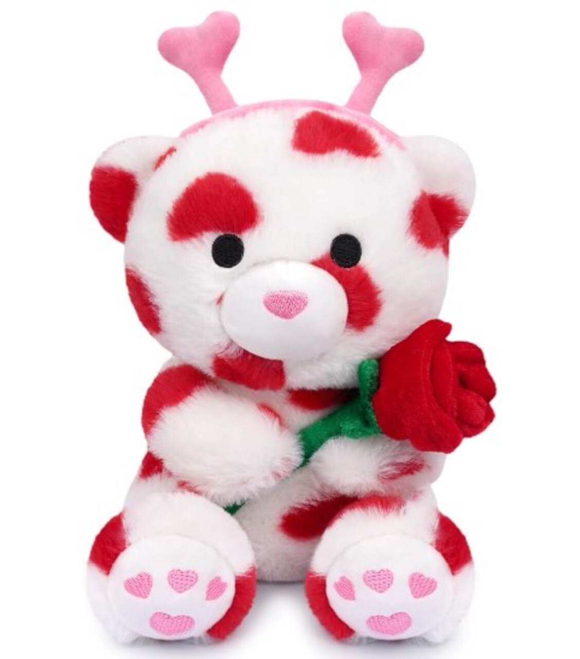 9in Bear Plush Toys,Cute Stuffed Bear with Rose,Kawaii Teddy Bear for Girlfriend